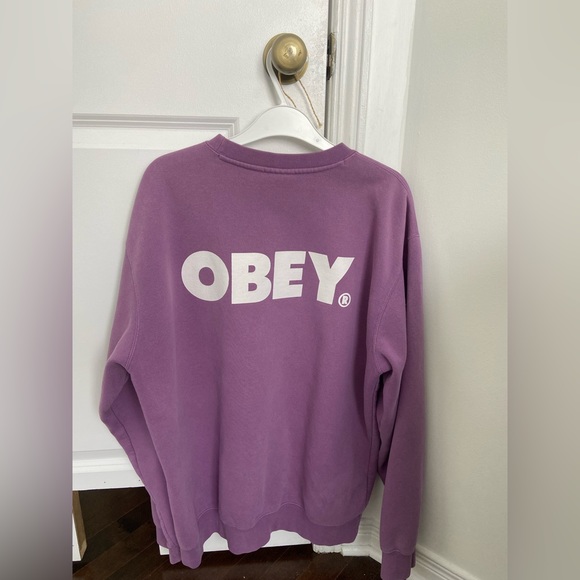 Purple obey crewneck//L - Picture 1 of 3